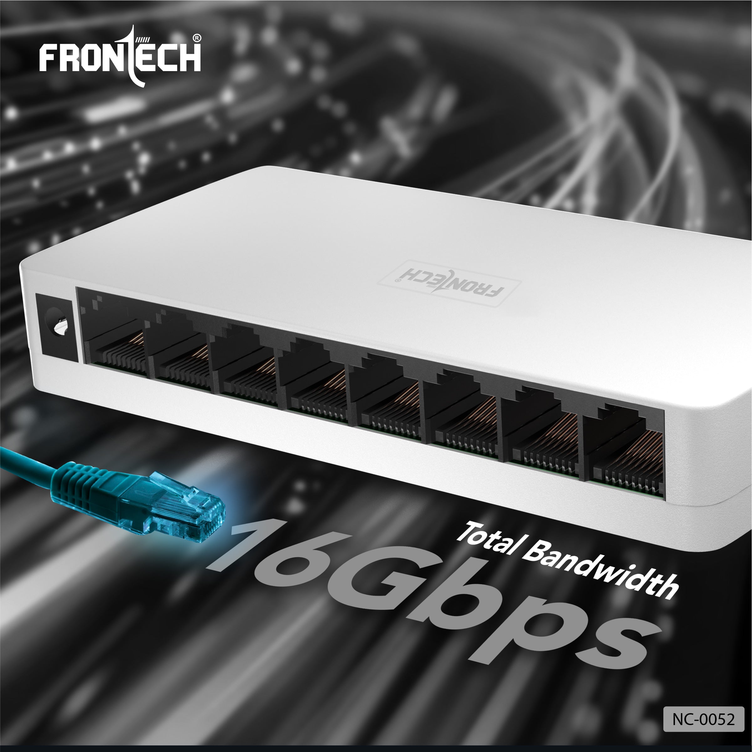 FRONTECH 8 Port Gigabit Ethernet Switch | 10/100/1000Mbps | Plug & Play LAN Hub for Router, Computer, Gaming Console, Printer & IP Camera | Wall Mountable | Hi-Speed Network Switch (NC-0052) FRONTECH 8 Port Gigabit Ethernet Switch | 10/100/1000Mbps | Plug & Play LAN Hub for Router, Computer, Gaming Console, Printer & IP Camera | Wall Mountable | Hi-Speed Network Switch (NC-0052)
